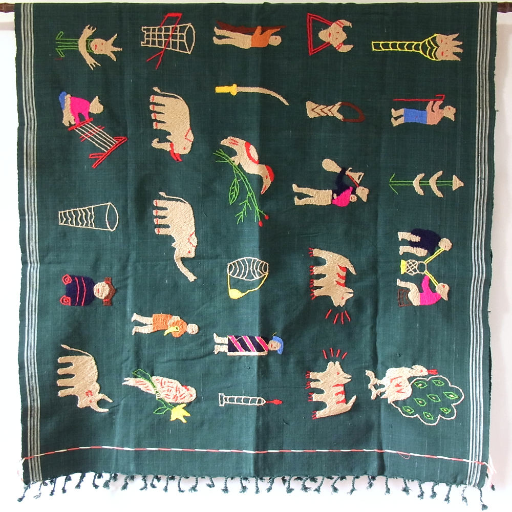 チン族刺繍布